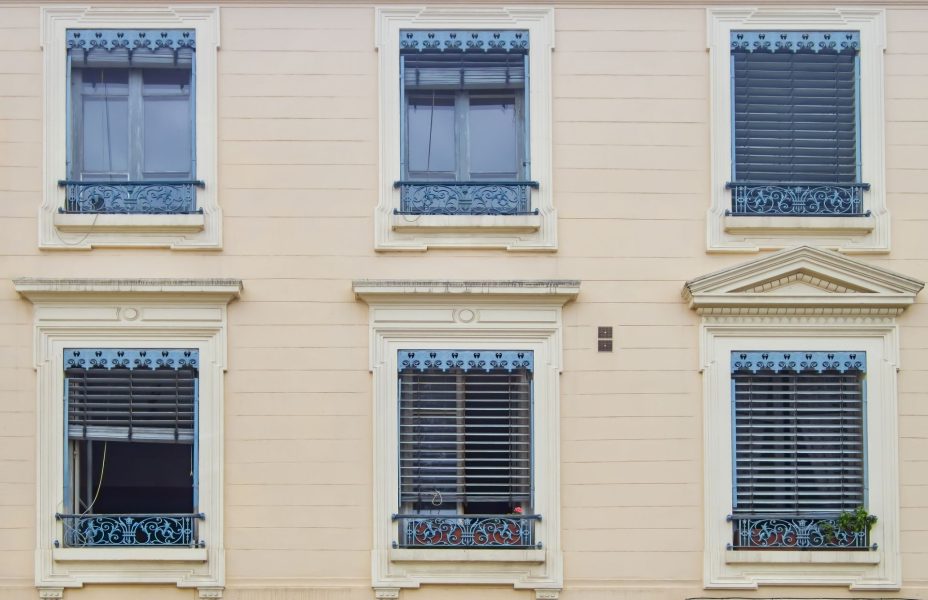 French shuttered windows in Lyon.